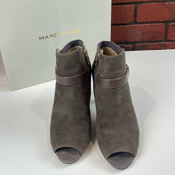 Marc Fisher Shoes - Marc Fisher‎ Shimmee Suede Peep Toe Booties 6.5aM Stiletto Ankle High Heels